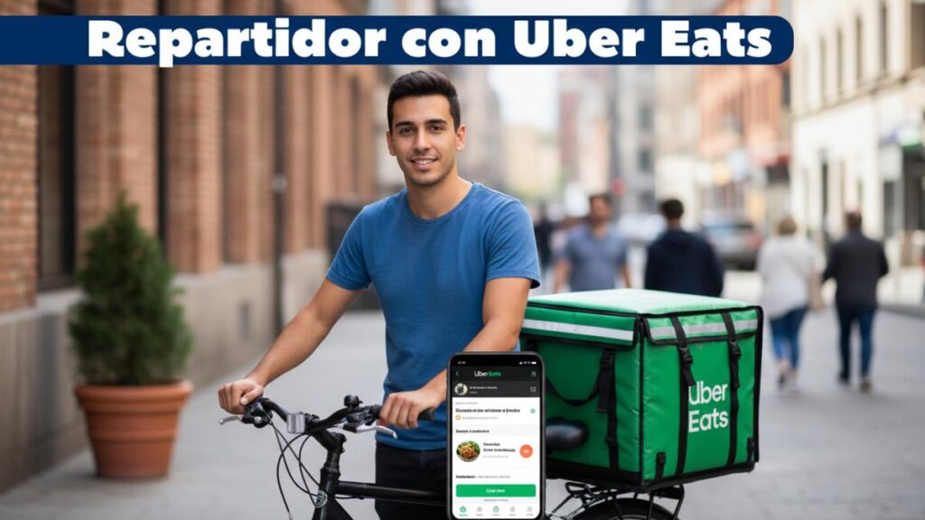 Repartidor con Uber Eats